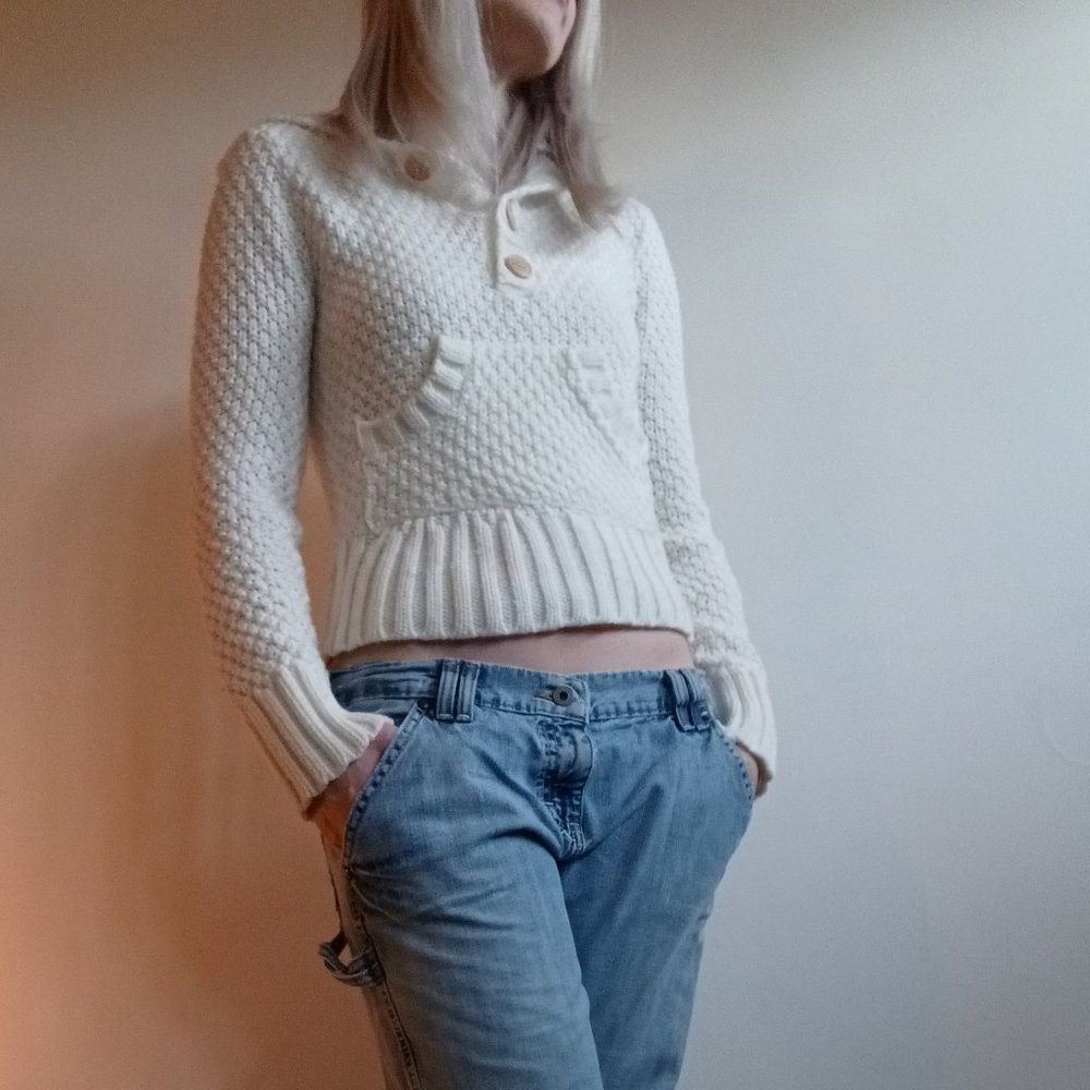 Cotton Emporium Cream Knit Hooded Sweater - Picture 2 of 14